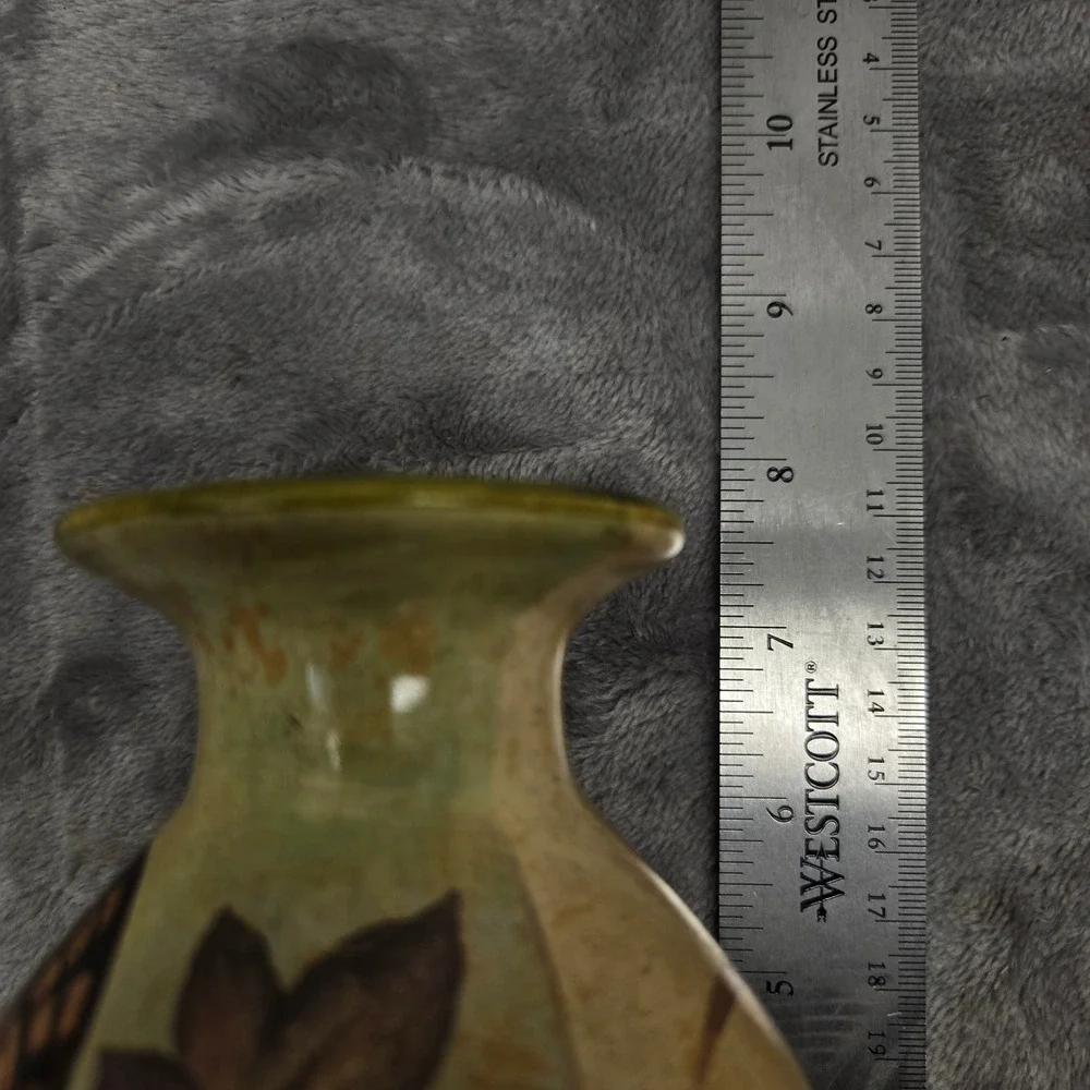 Decorative Butterfly and Dragonfly‎ Ceramic Bud Vase Earthy Botanical 7.25 inch